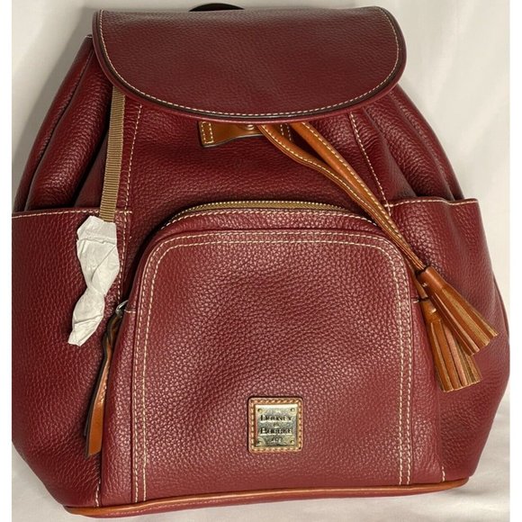 Dooney & Bourke Wine Red Color Pebble Grain Leather Large Murphy Backpack NWOT - Picture 5 of 15